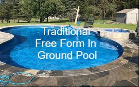 in ground free form pool, in ground pool with pavers