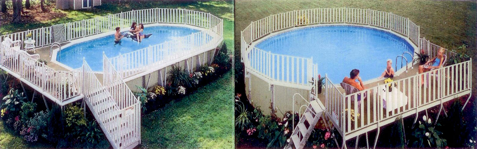 Regency above ground pool, Above ground pool with decks
